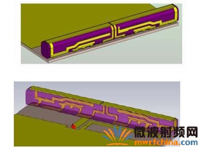 双G天线在CST软件仿真中的模型图